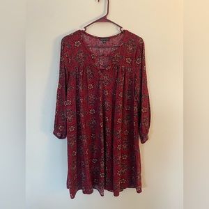 american eagle red burgundy mini dress
